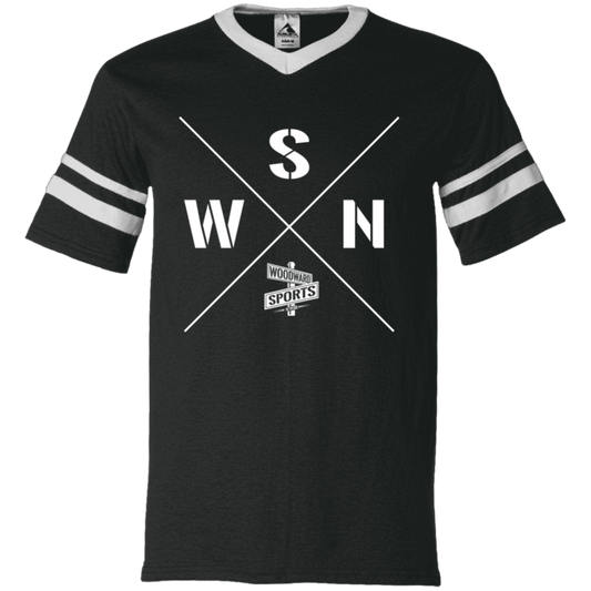 WSN Cross V-Neck Sleeve Stripe Jersey